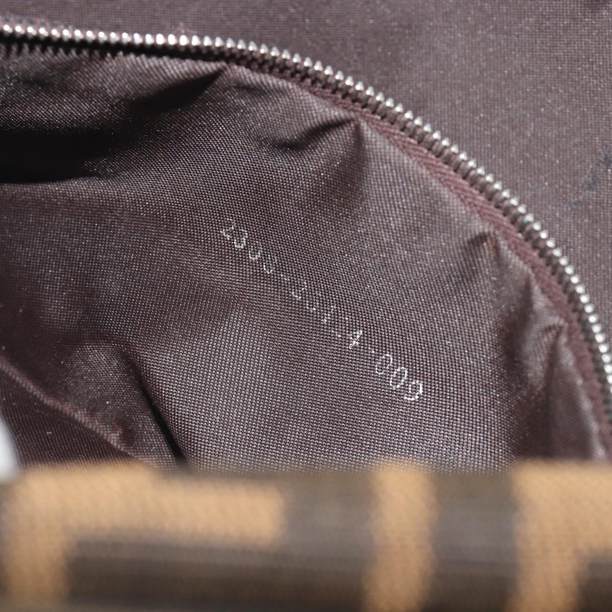 FENDI Zucca Canvas Mamma Baguette Shoulder Bag Brown Silver Auth 194092SAV