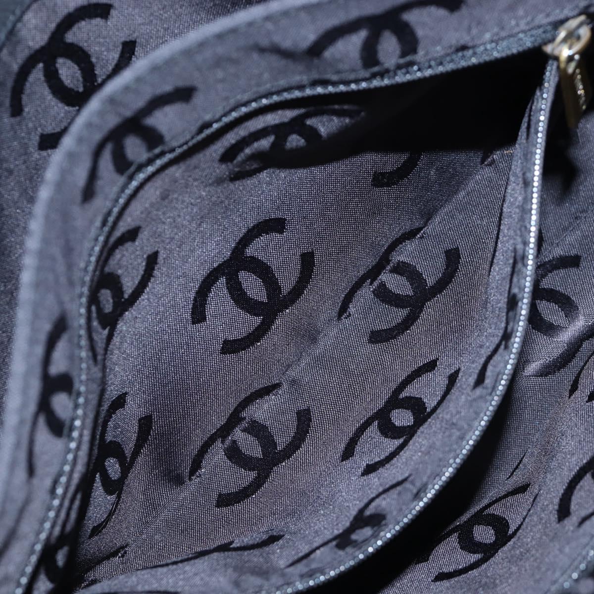 CHANEL Wild Stitch Matelasse Shoulder Bag Suede Black Gold Tone CC Auth 194096V