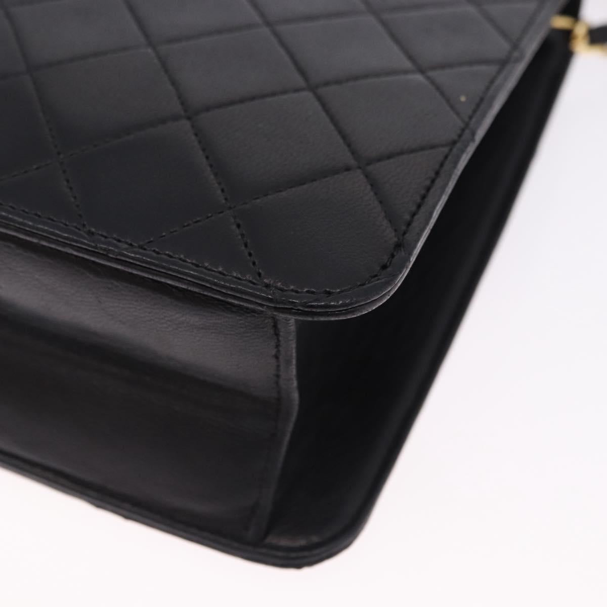 CHANEL Matelasse 23 Chain Shoulder Bag Lamb Skin Black Gold Tone CC Auth 194101V