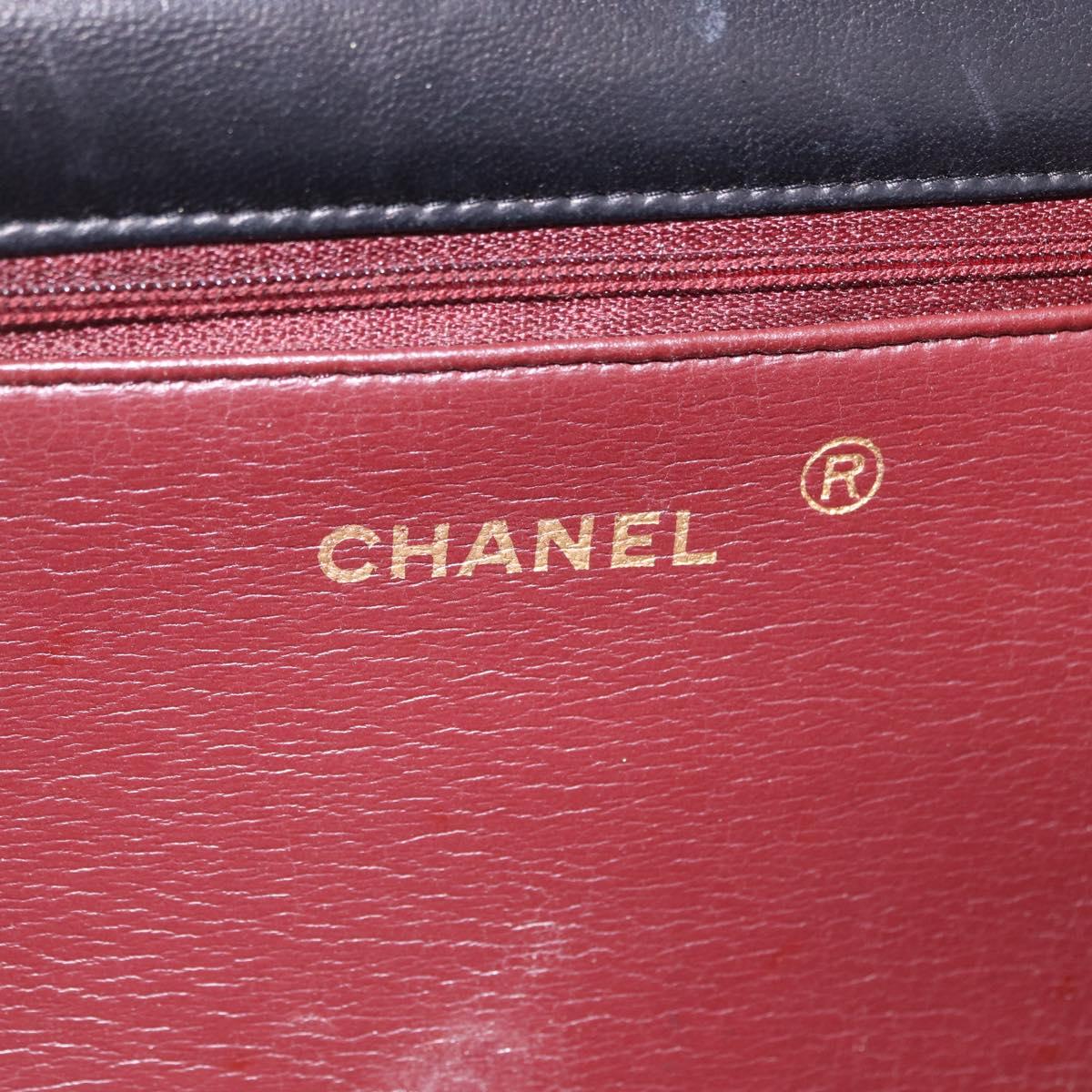 CHANEL Matelasse 23 Chain Shoulder Bag Lamb Skin Black Gold Tone CC Auth 194101V