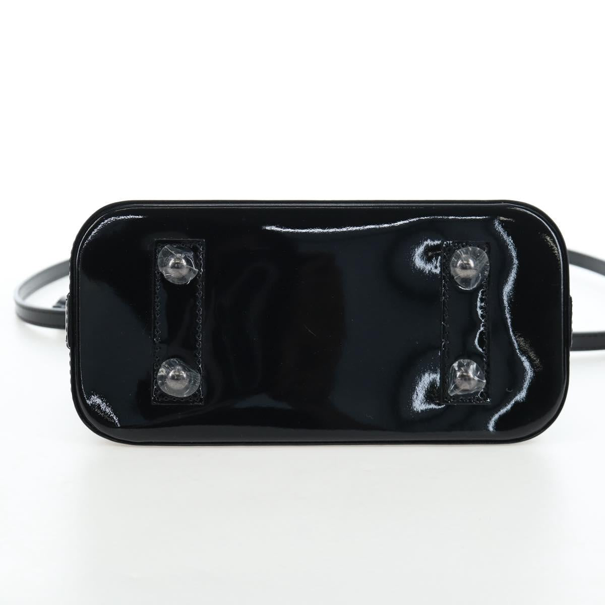 LOUIS VUITTON Monogram Vernis Alma BB Hand Bag Noir Manetic M90063 Auth 194104SM