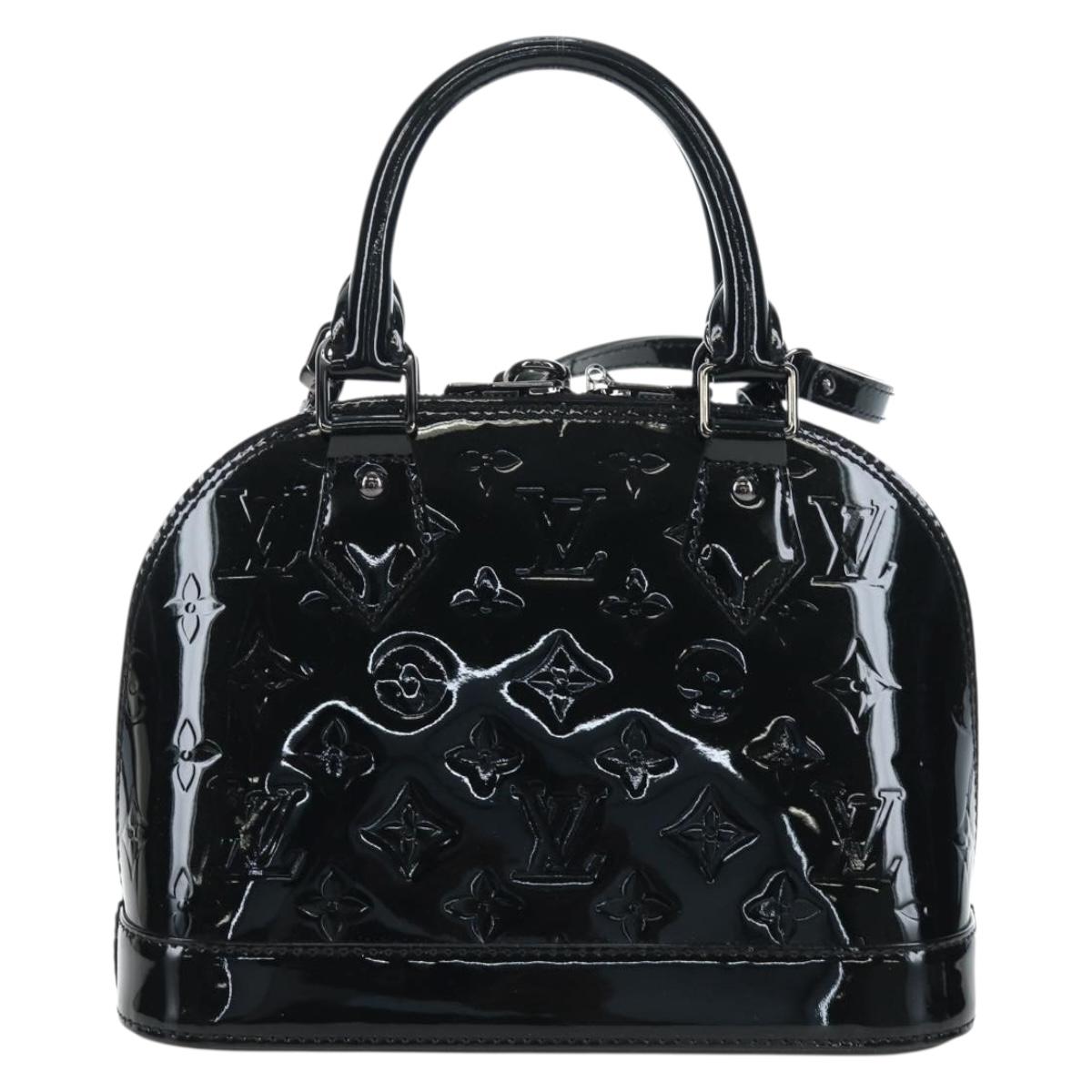 LOUIS VUITTON Monogram Vernis Alma BB Hand Bag Noir Manetic M90063 Auth 194104SM
