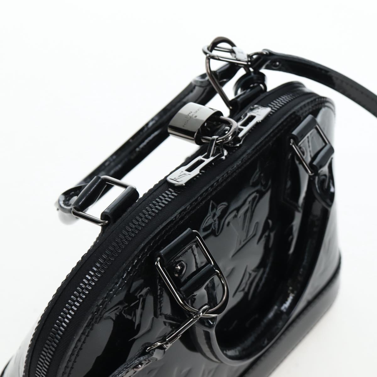 LOUIS VUITTON Monogram Vernis Alma BB Hand Bag Noir Manetic M90063 Auth 194104SM