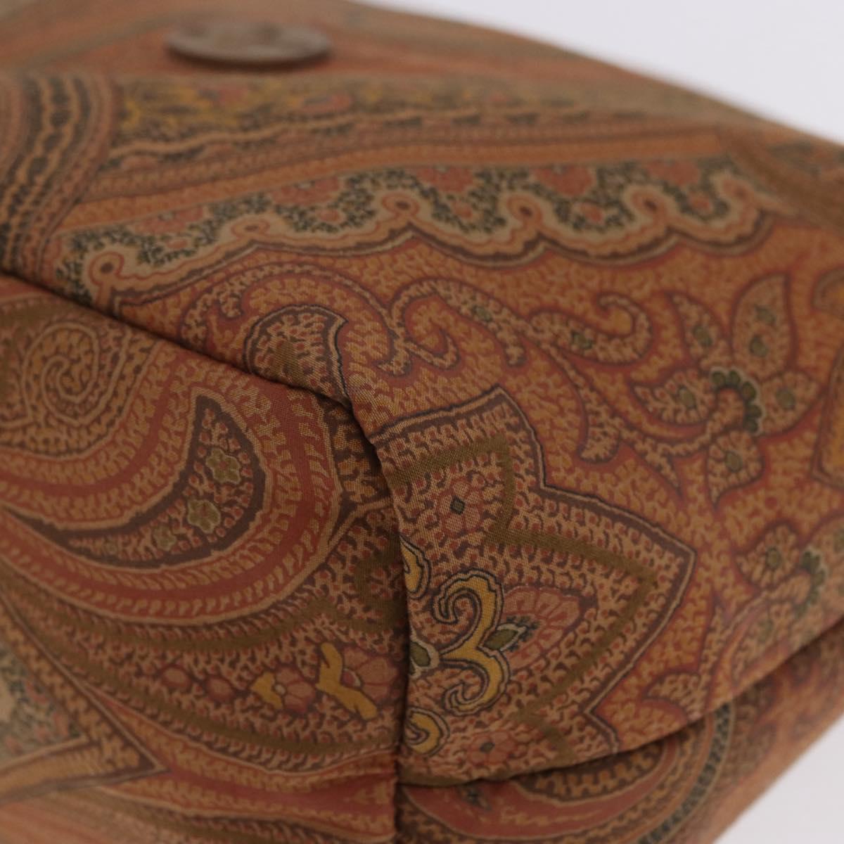 ETRO Hand Bag Canvas Brown Khaki Auth 194105