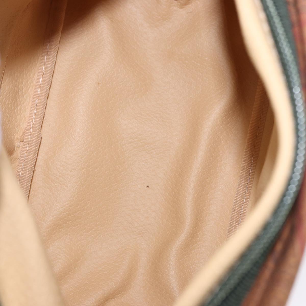 ETRO Hand Bag Canvas Brown Khaki Auth 194105