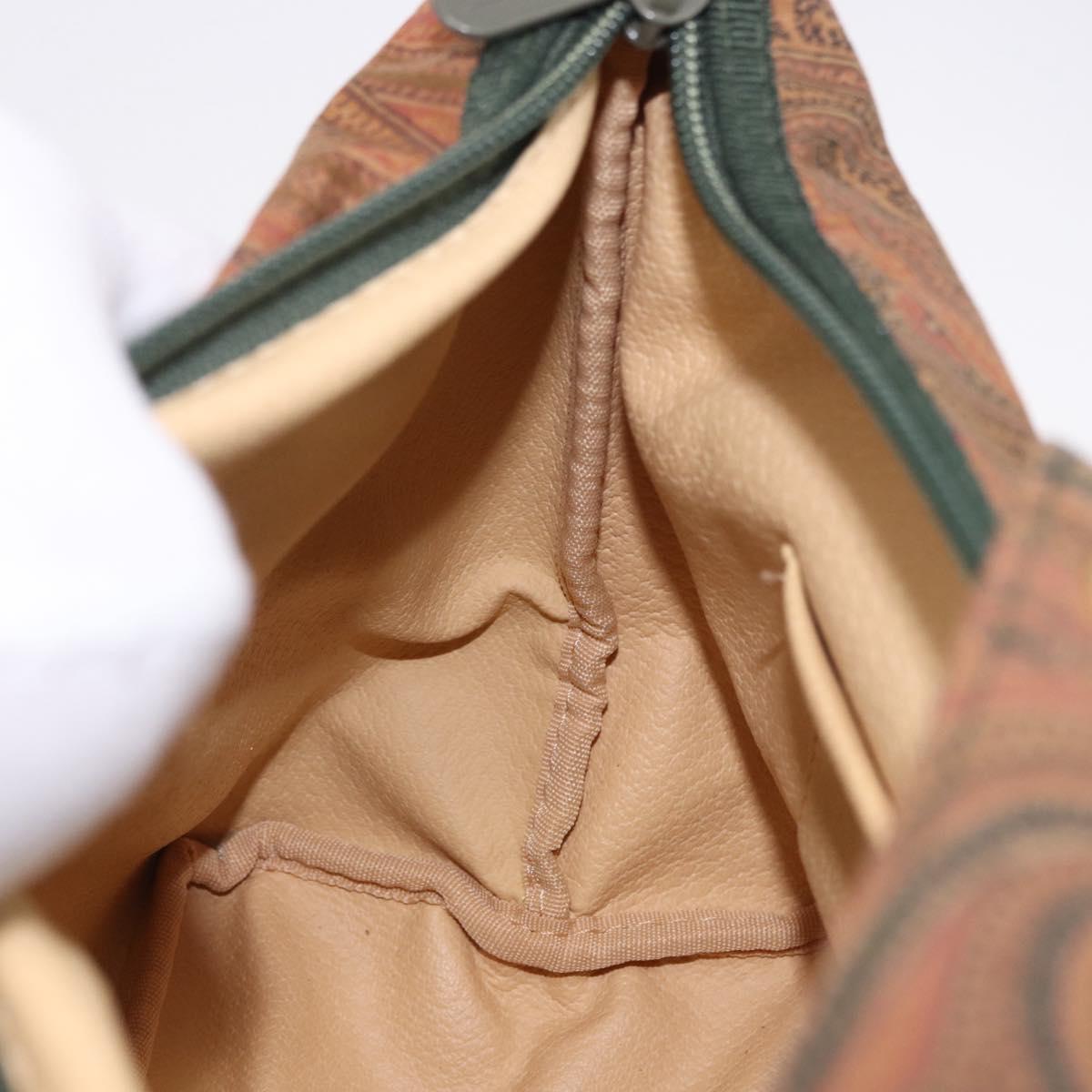ETRO Hand Bag Canvas Brown Khaki Auth 194105