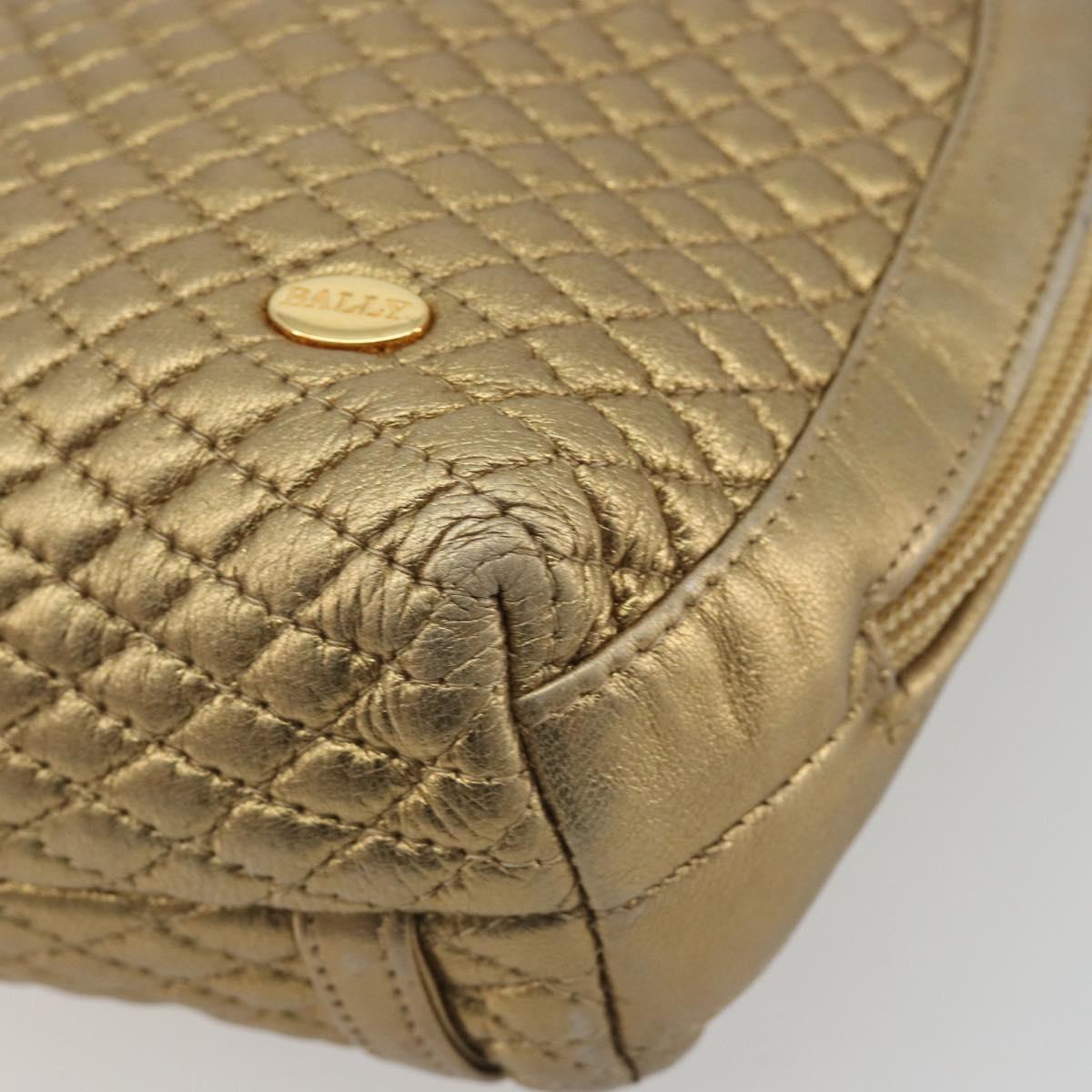 BALLY Backpack Leather Gold Auth 194106