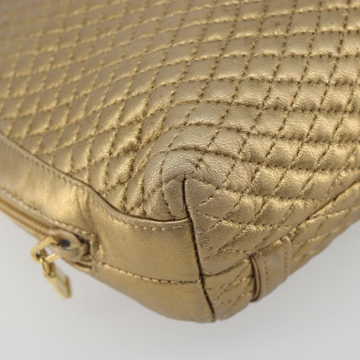 BALLY Backpack Leather Gold Auth 194106