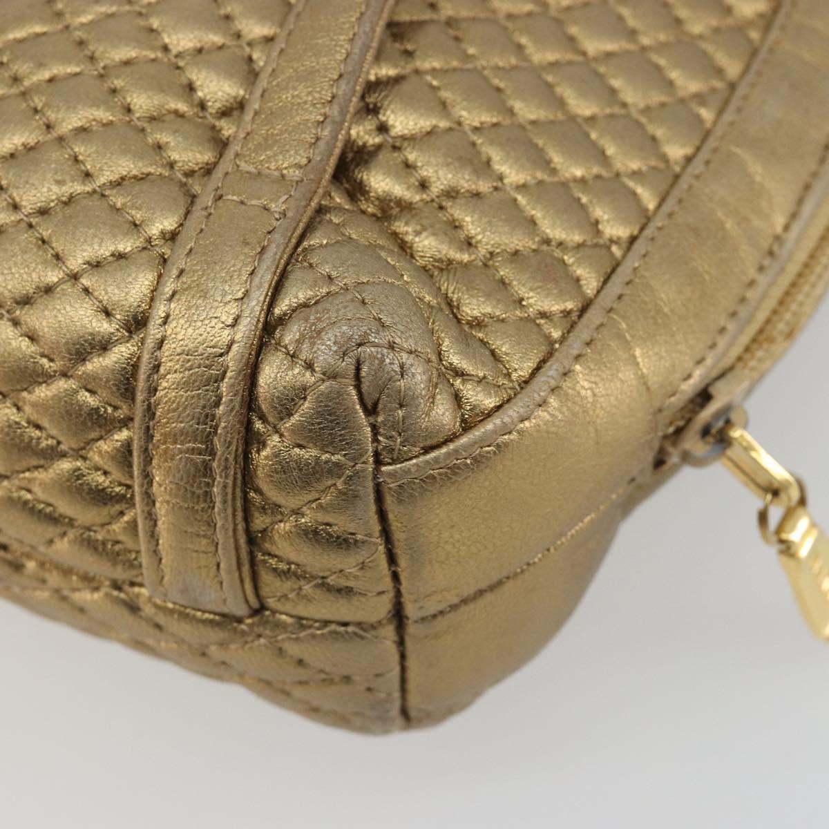 BALLY Backpack Leather Gold Auth 194106