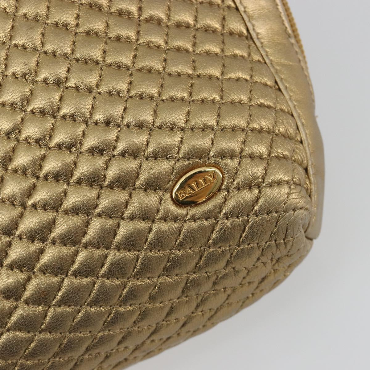 BALLY Backpack Leather Gold Auth 194106