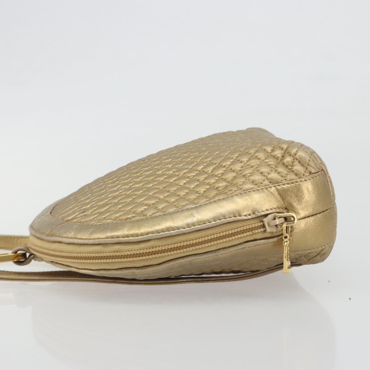 BALLY Backpack Leather Gold Auth 194106