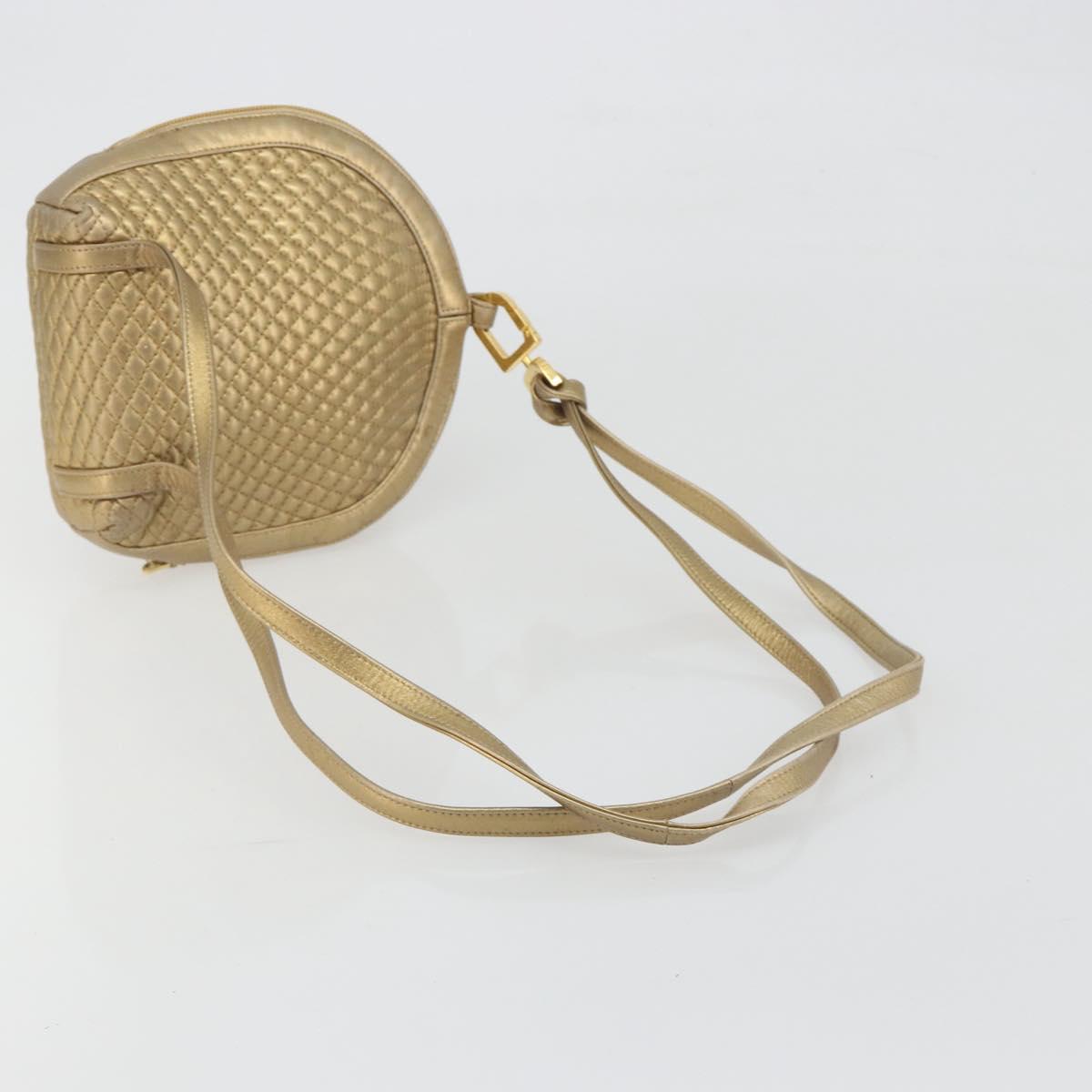BALLY Backpack Leather Gold Auth 194106