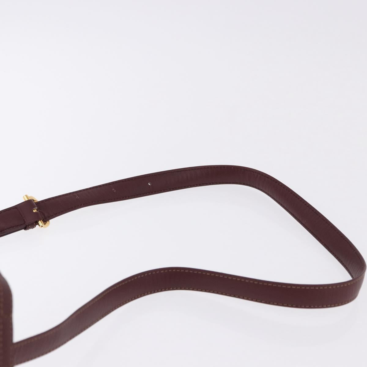 CARTIER Must Line Shoulder Bag Leather Bordeaux Gold Auth 194109A