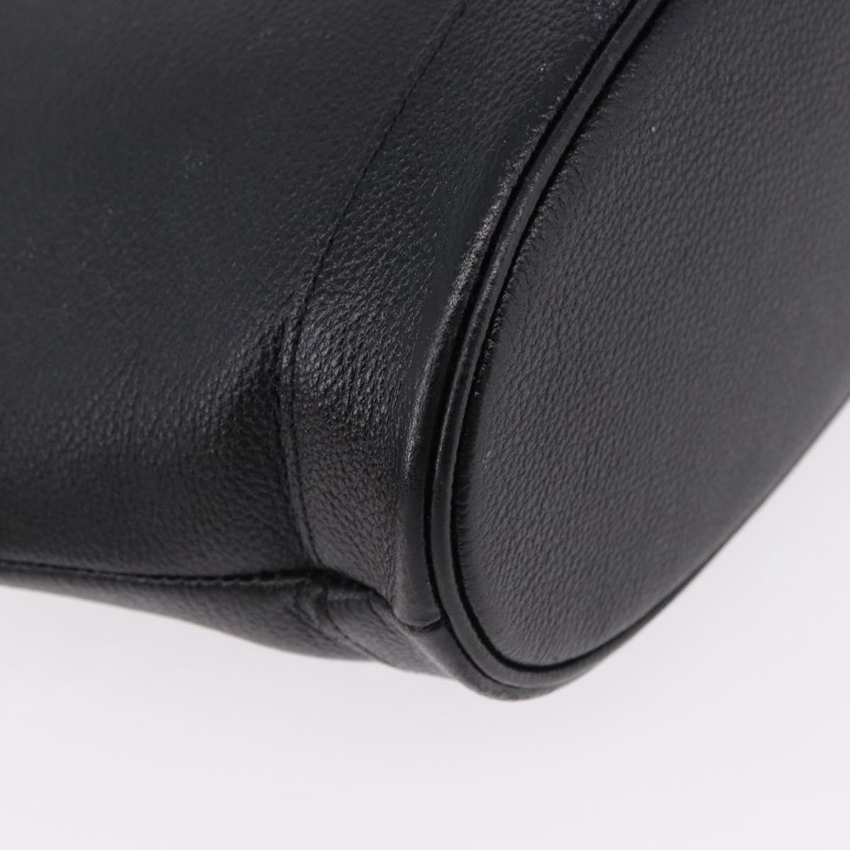 SAINT LAURENT Hand Bag Leather Black Auth 194110