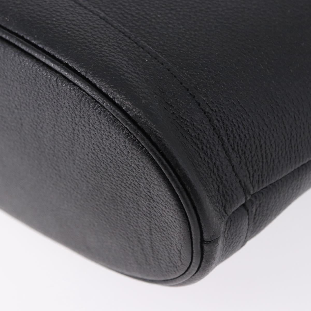SAINT LAURENT Hand Bag Leather Black Auth 194110