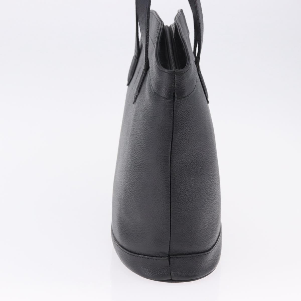 SAINT LAURENT Hand Bag Leather Black Auth 194110