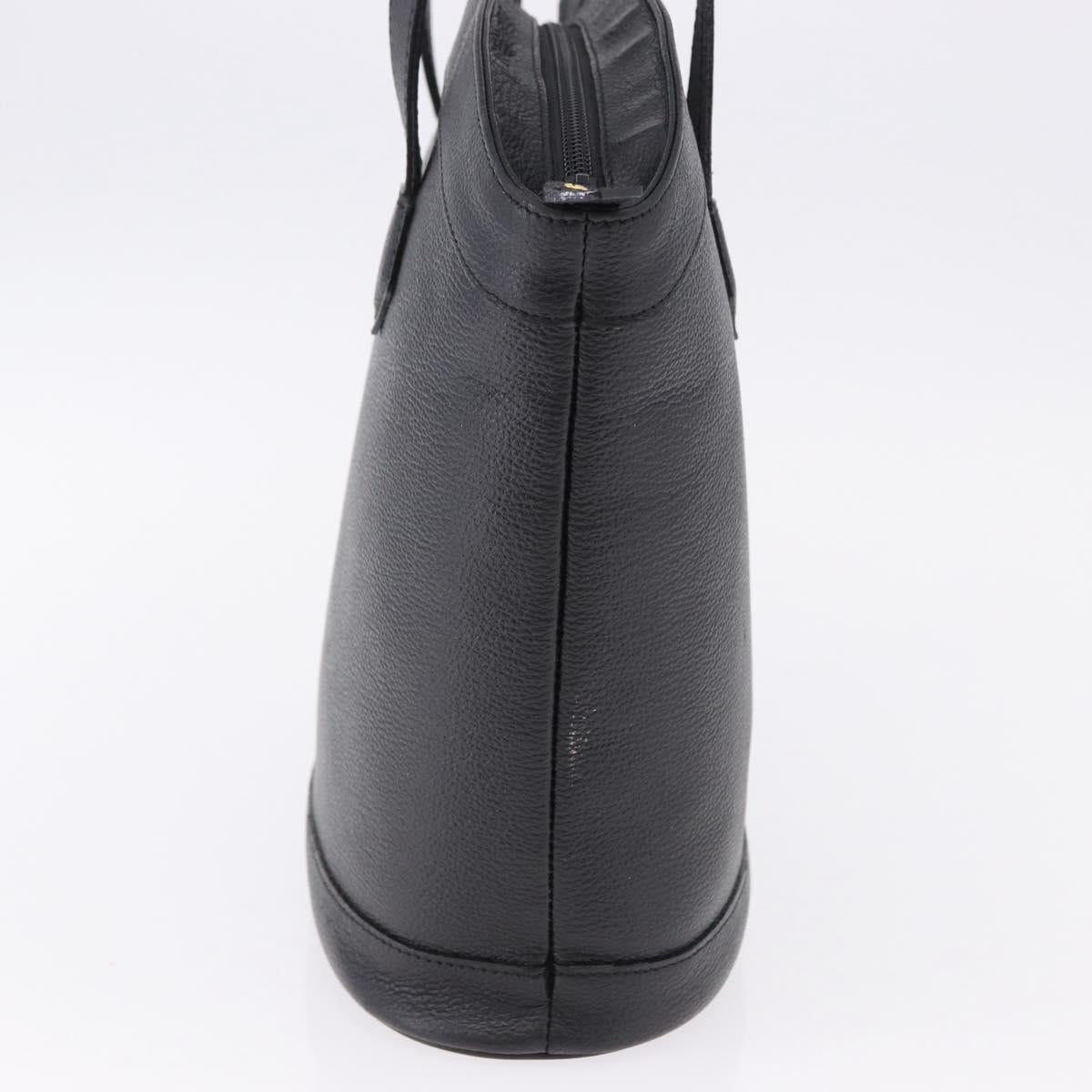 SAINT LAURENT Hand Bag Leather Black Auth 194110