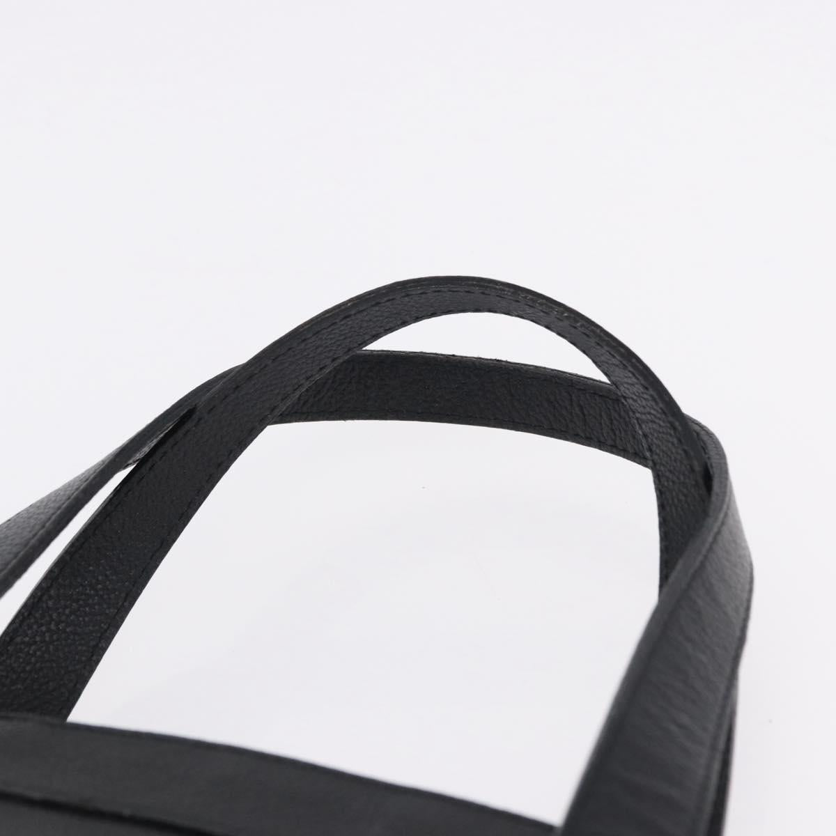 SAINT LAURENT Hand Bag Leather Black Auth 194110