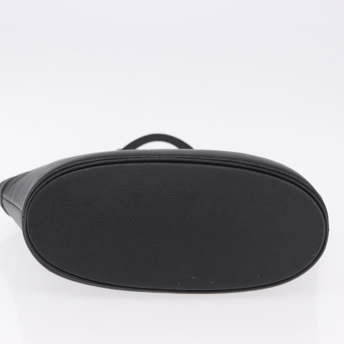 SAINT LAURENT Hand Bag Leather Black Auth 194110