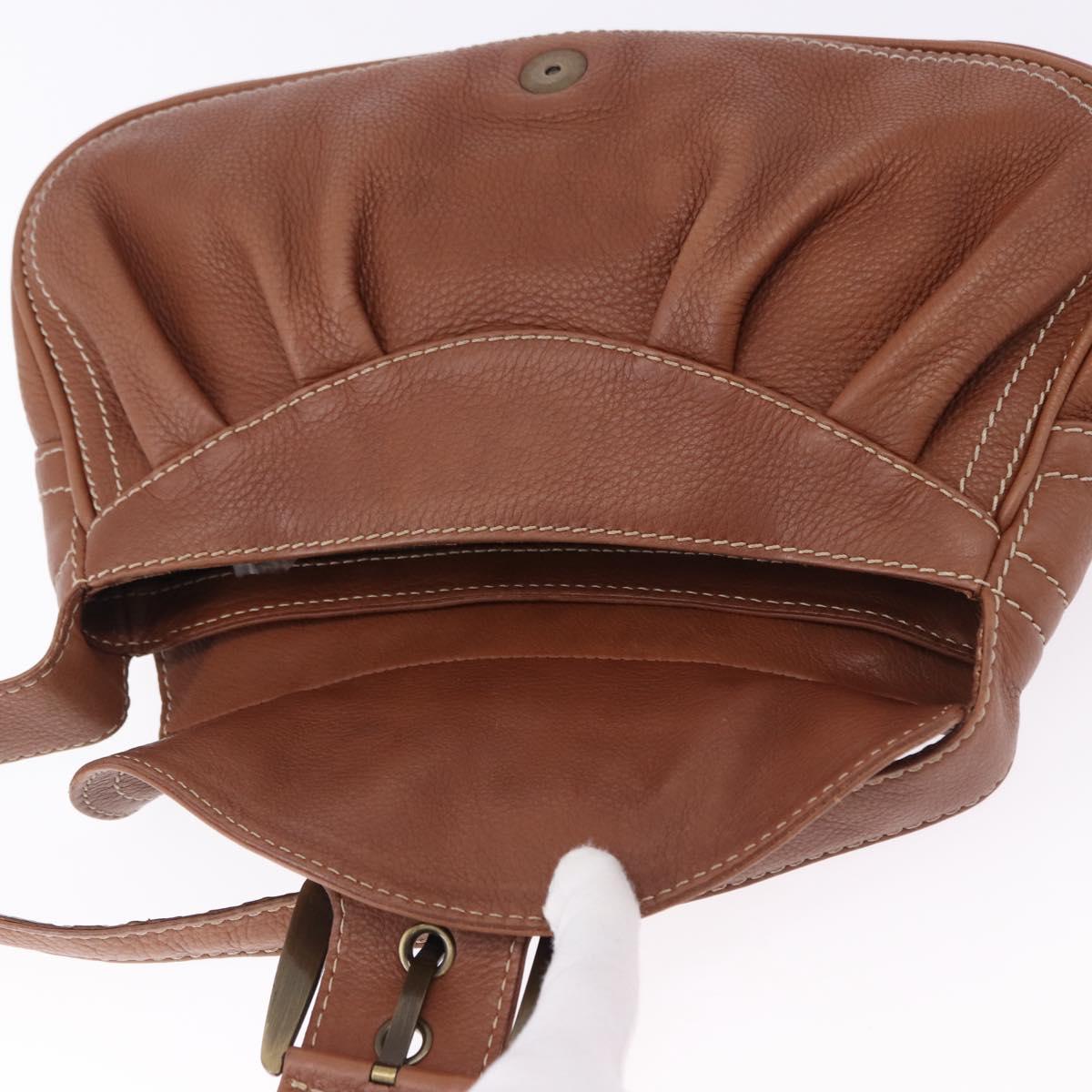 CELINE Hand Bag Leather Brown Auth 194115V
