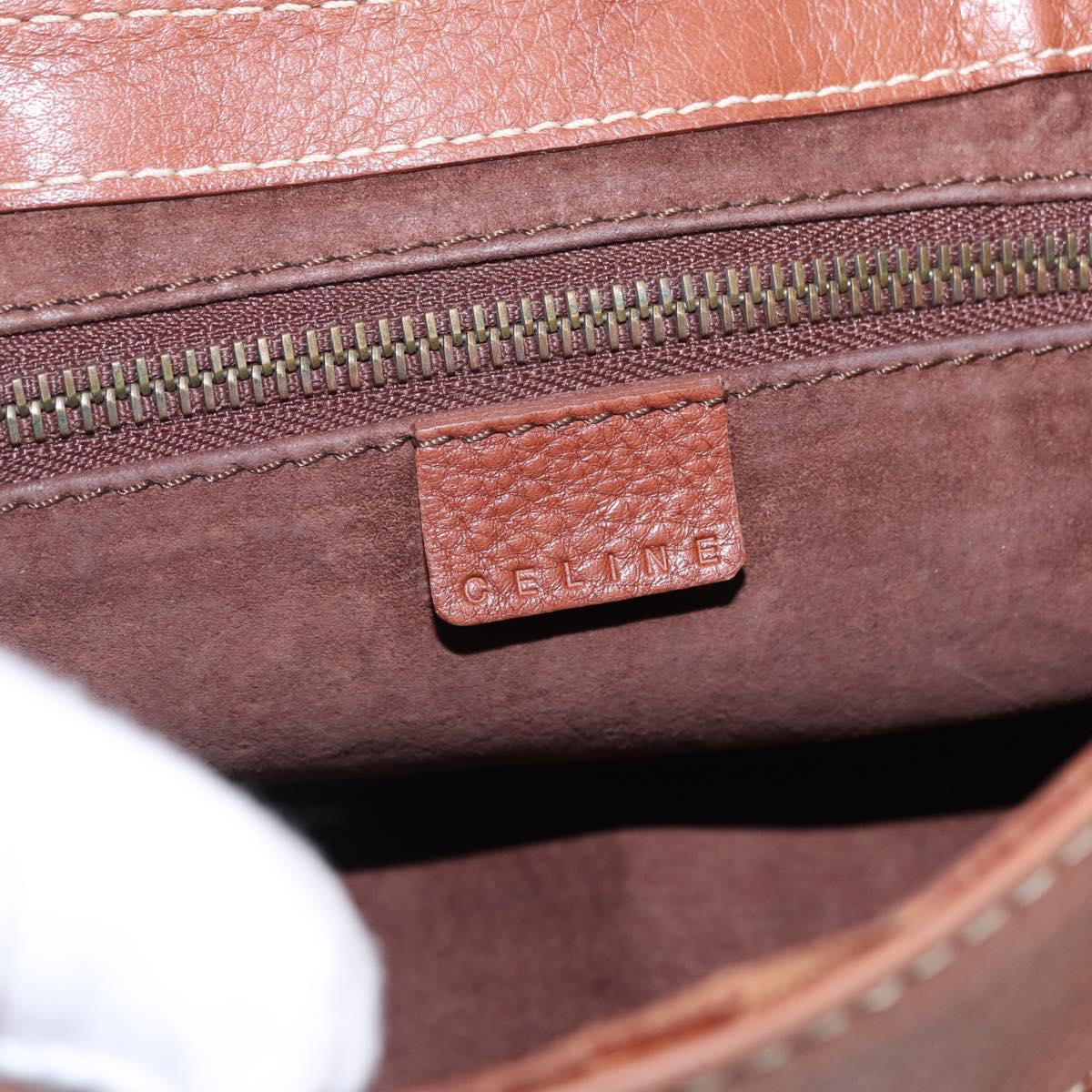 CELINE Hand Bag Leather Brown Auth 194115V