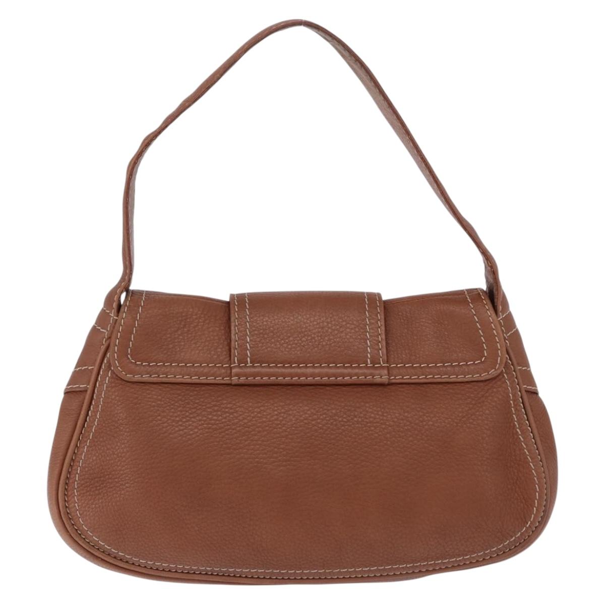 CELINE Hand Bag Leather Brown Auth 194115V