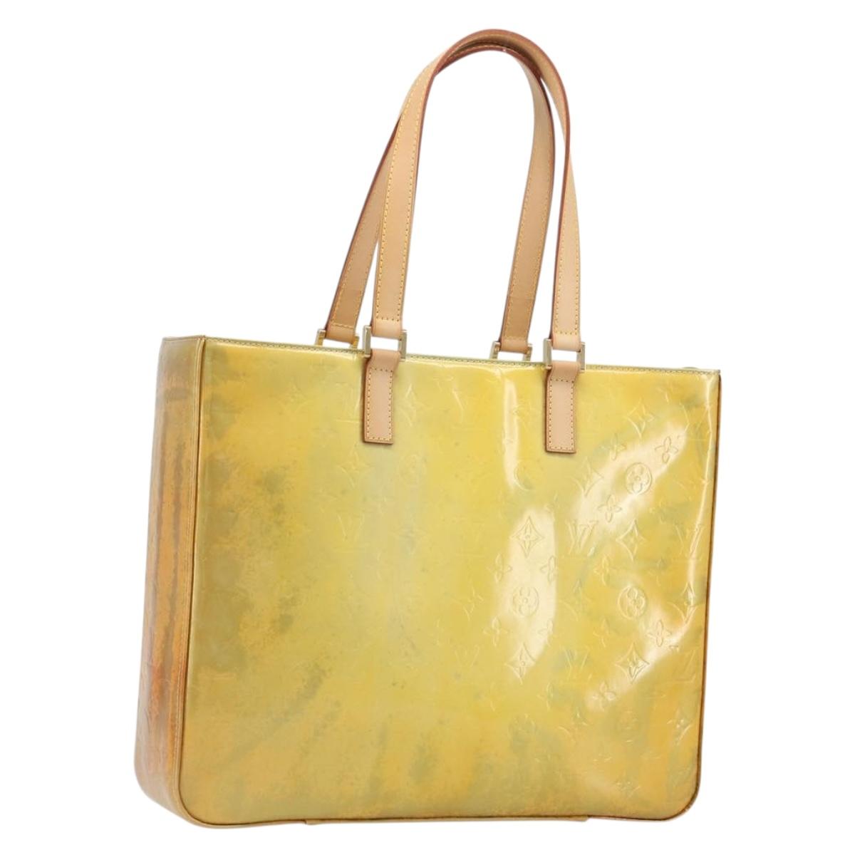 LOUIS VUITTON Monogram Vernis Columbus Tote Bag Gris M91028 LV Auth 194122
