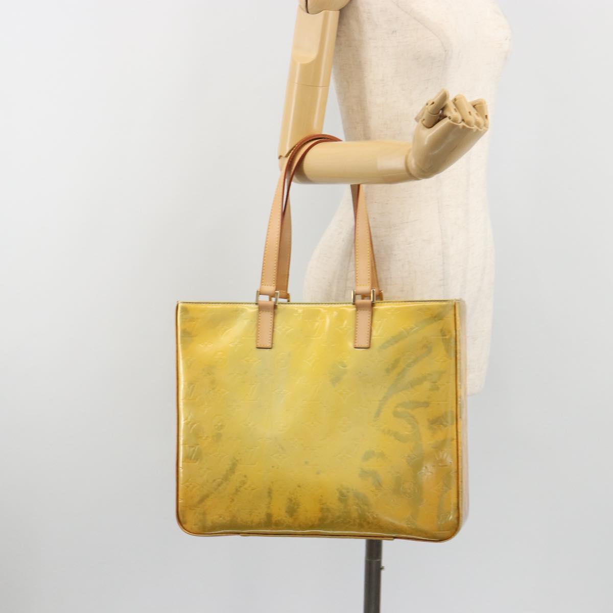 LOUIS VUITTON Monogram Vernis Columbus Tote Bag Gris M91028 LV Auth 194122