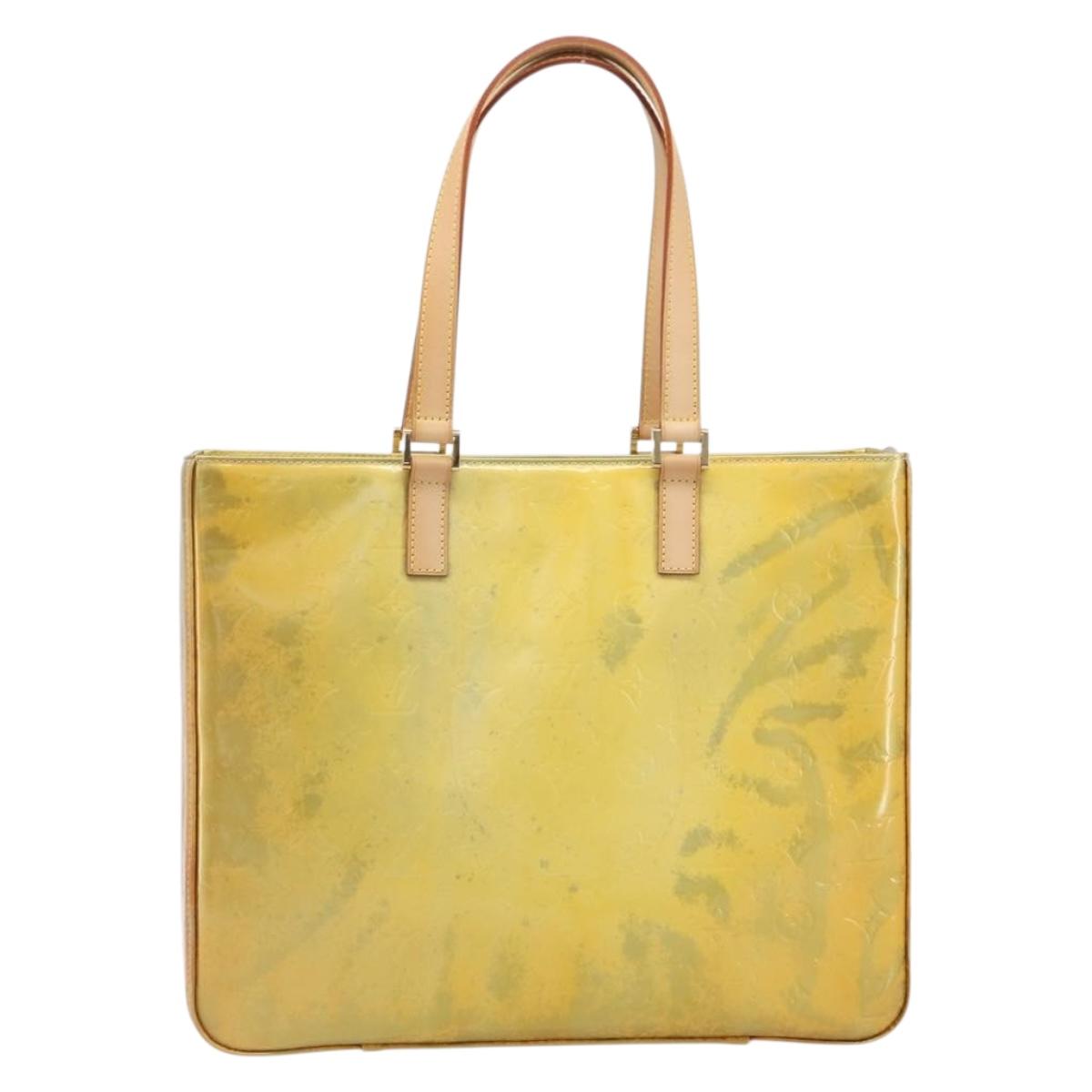 LOUIS VUITTON Monogram Vernis Columbus Tote Bag Gris M91028 LV Auth 194122