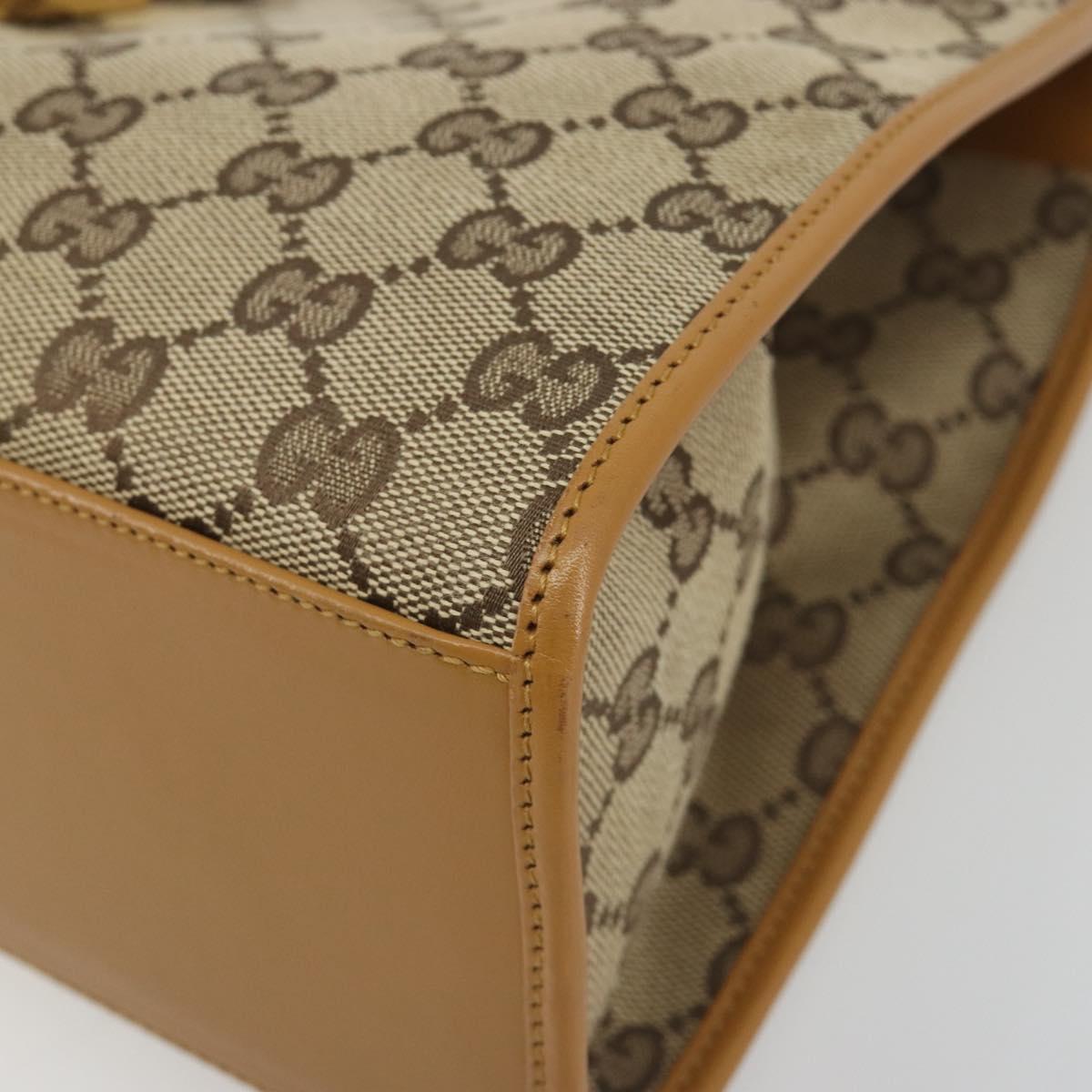 GUCCI GG Canvas Jackie Shoulder Bag Beige Gold 002 1067 1705 Auth 194125V