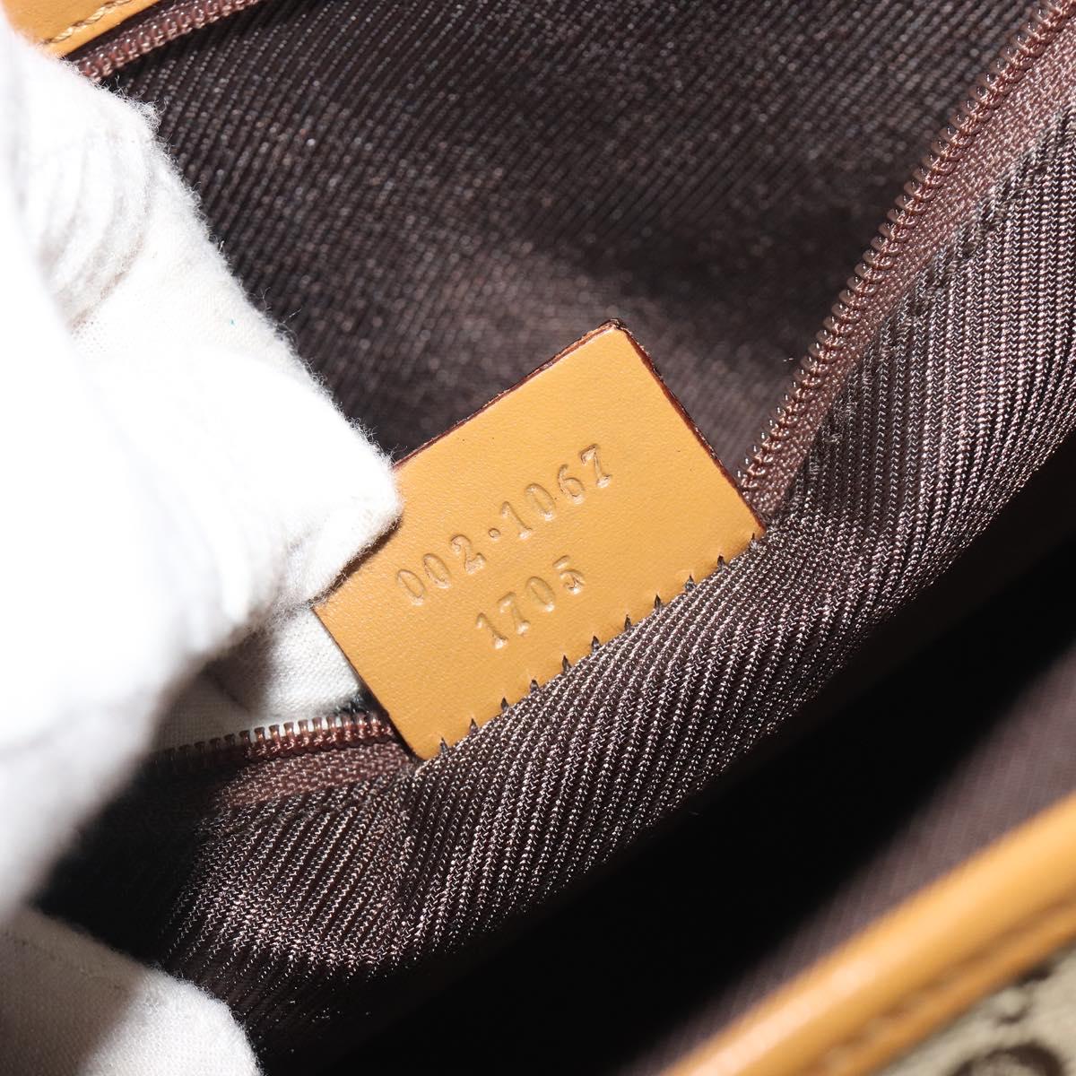 GUCCI GG Canvas Jackie Shoulder Bag Beige Gold 002 1067 1705 Auth 194125V
