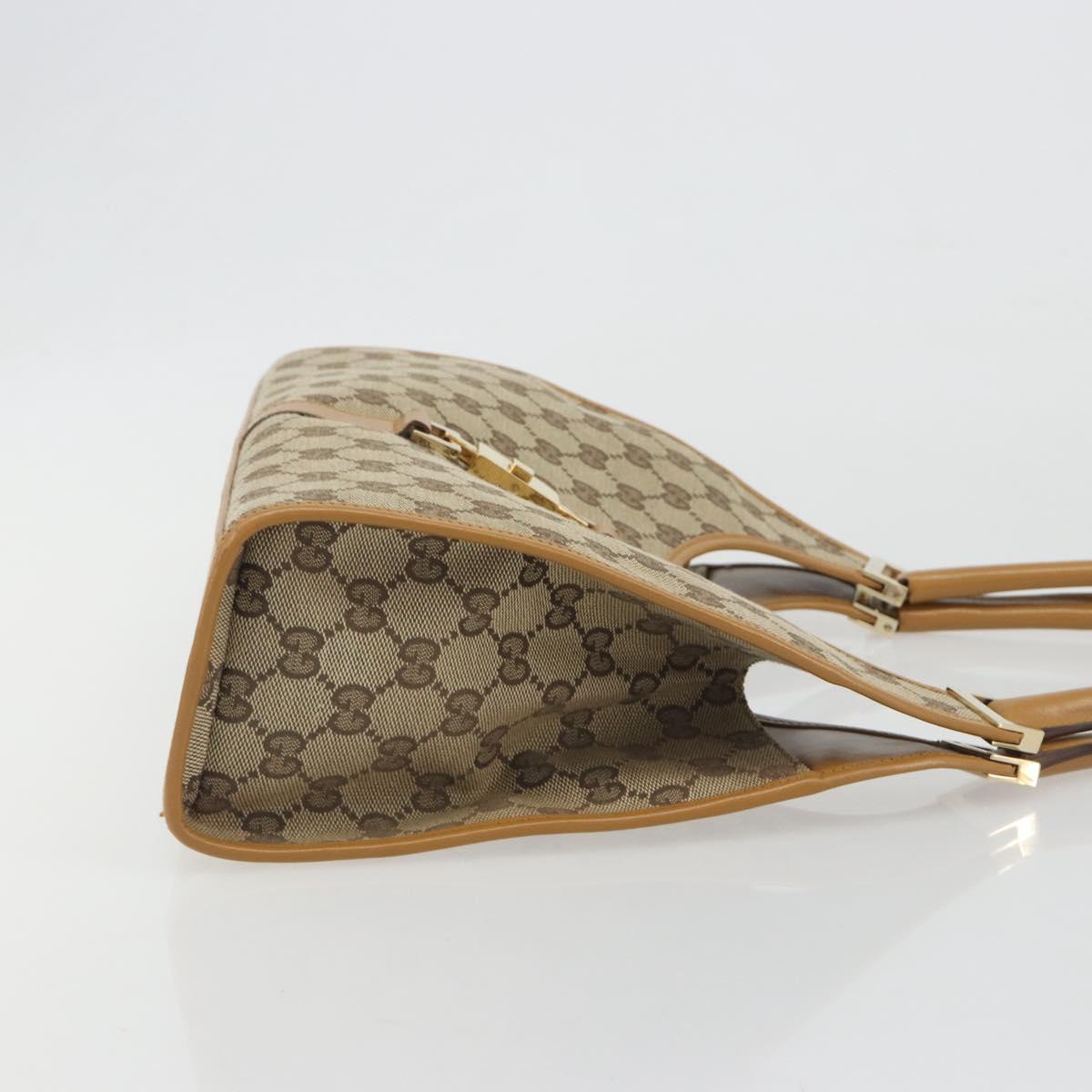 GUCCI GG Canvas Jackie Shoulder Bag Beige Gold 002 1067 1705 Auth 194125V