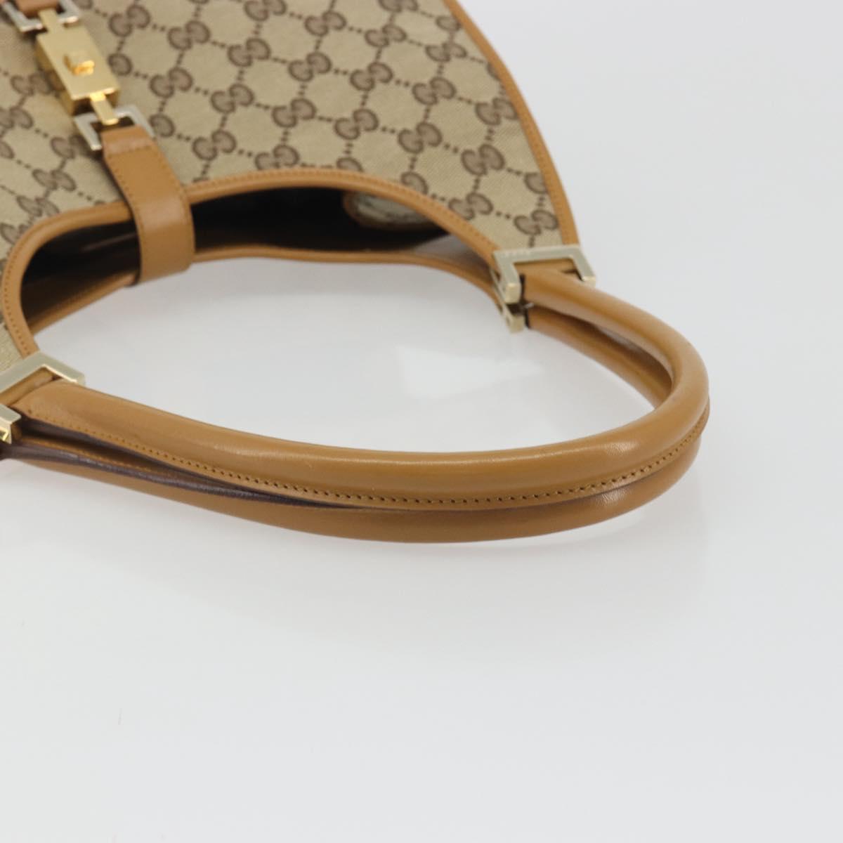 GUCCI GG Canvas Jackie Shoulder Bag Beige Gold 002 1067 1705 Auth 194125V