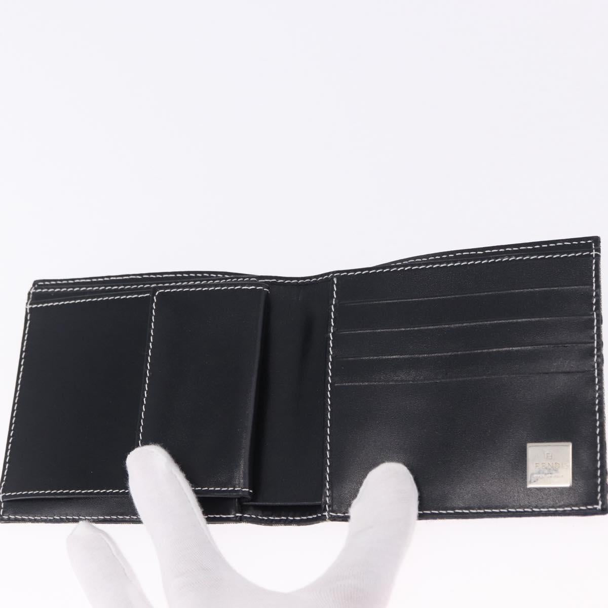 FENDI Zucchino Canvas Bifold Wallet Navy Auth 194127M
