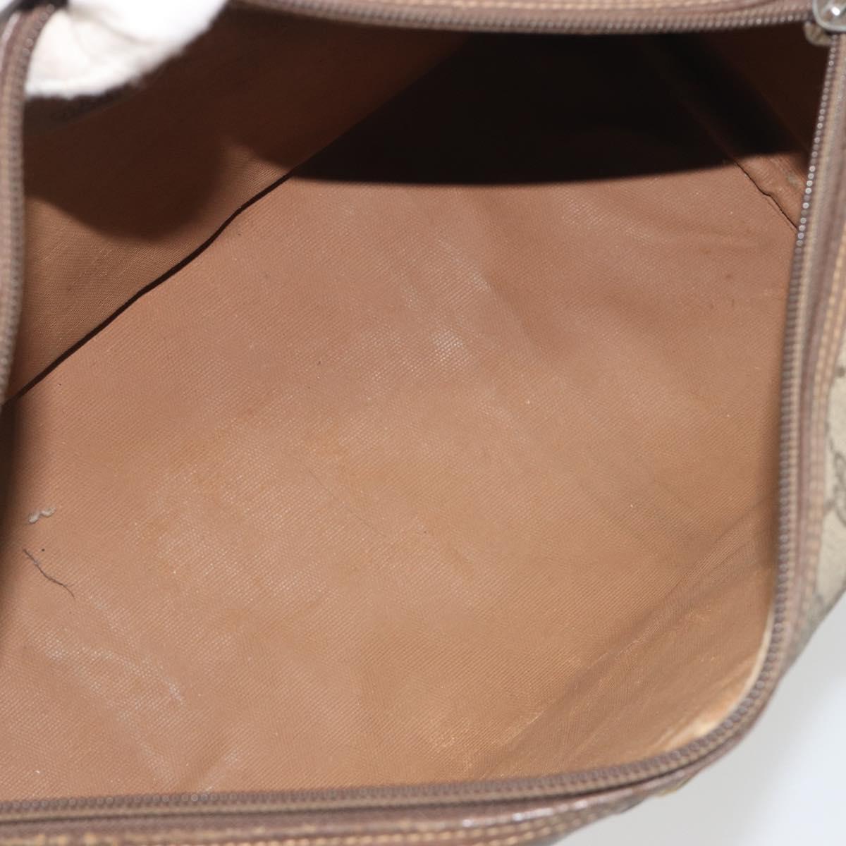 GUCCI GG Supreme Hand Bag PVC Leather Beige Gold Tone 002 123 6842 Auth 194131