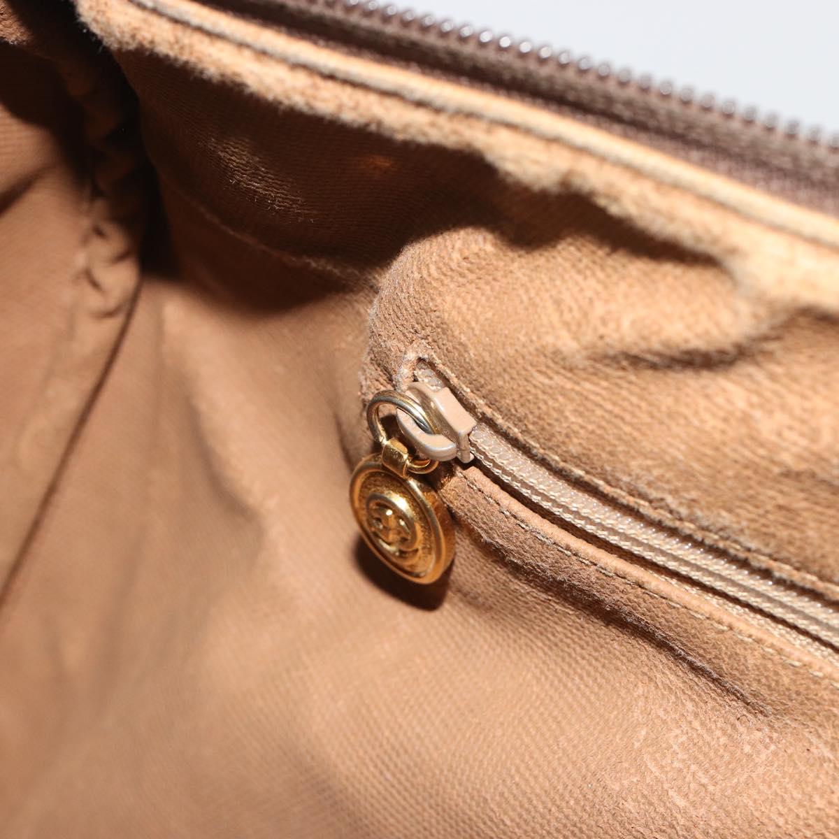 GUCCI GG Supreme Hand Bag PVC Leather Beige Gold Tone 002 123 6842 Auth 194131