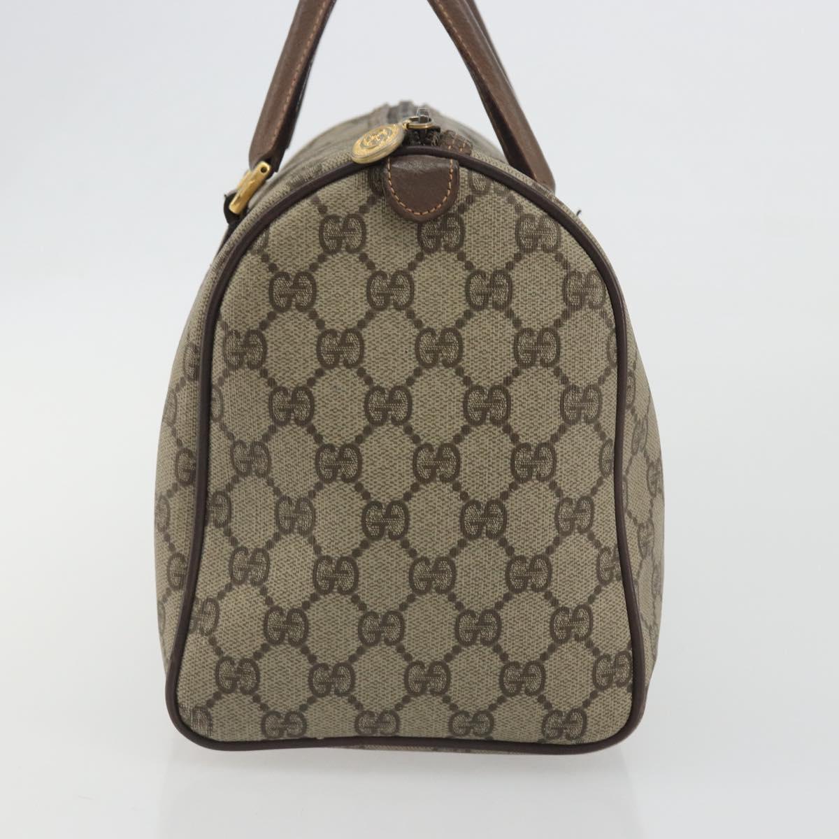 GUCCI GG Supreme Hand Bag PVC Leather Beige Gold Tone 002 123 6842 Auth 194131