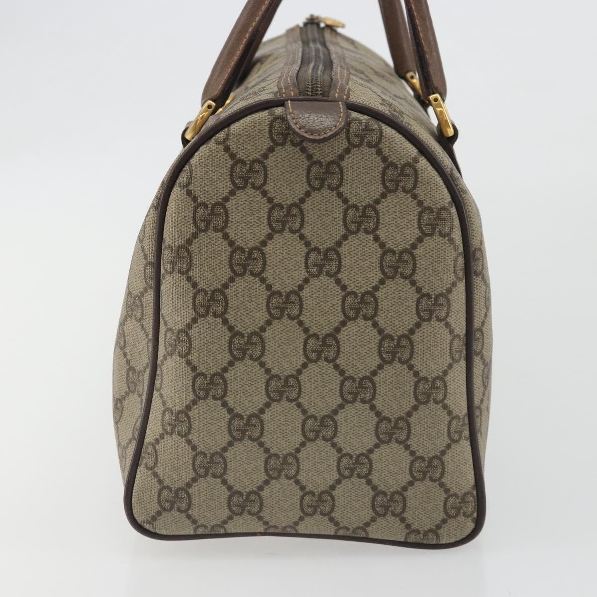 GUCCI GG Supreme Hand Bag PVC Leather Beige Gold Tone 002 123 6842 Auth 194131