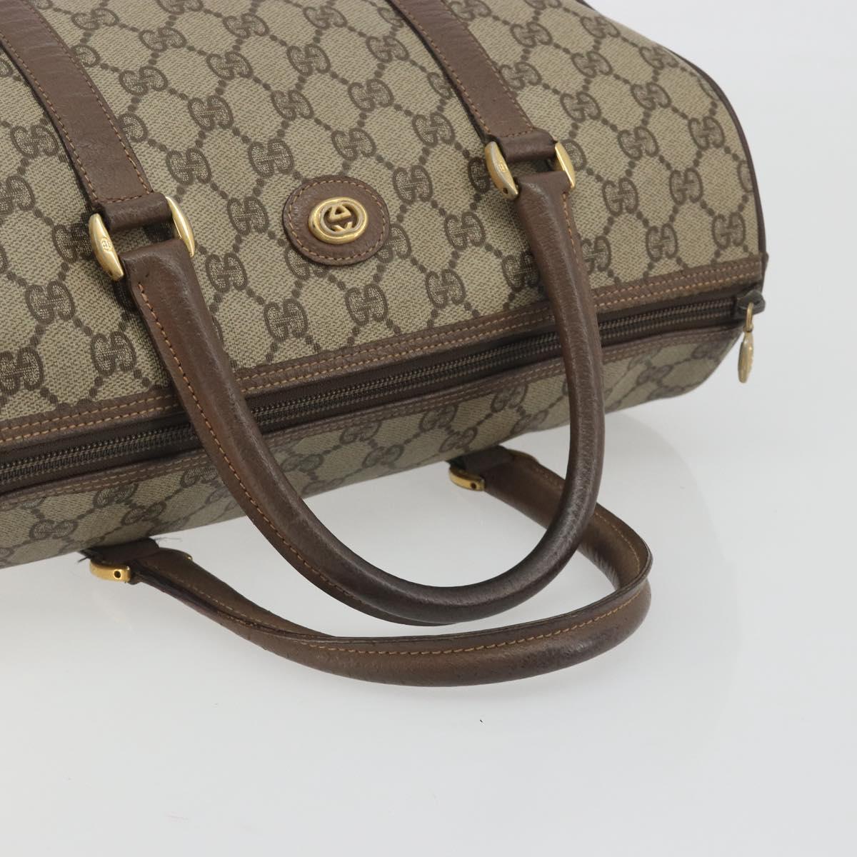 GUCCI GG Supreme Hand Bag PVC Leather Beige Gold Tone 002 123 6842 Auth 194131