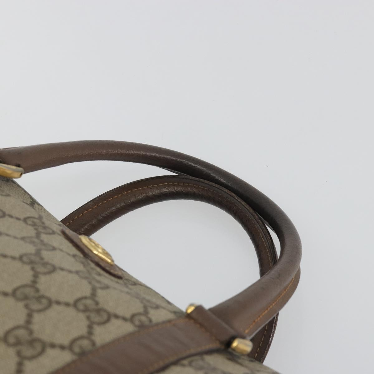 GUCCI GG Supreme Hand Bag PVC Leather Beige Gold Tone 002 123 6842 Auth 194131