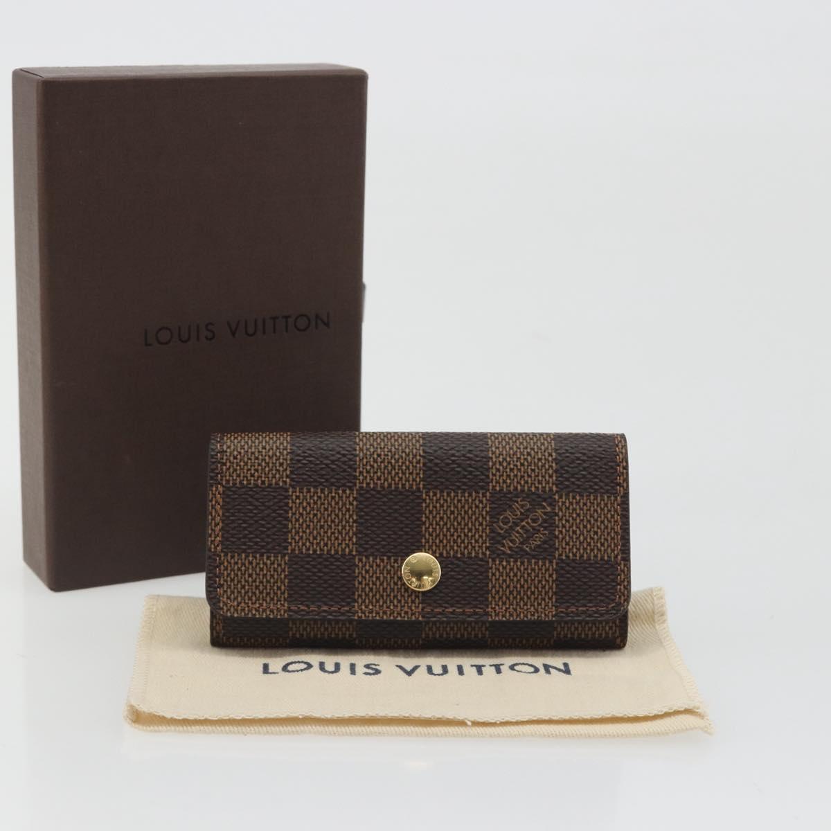 LOUIS VUITTON Damier Ebene Multicles 4 Key Case N62631 LV Auth 194134M