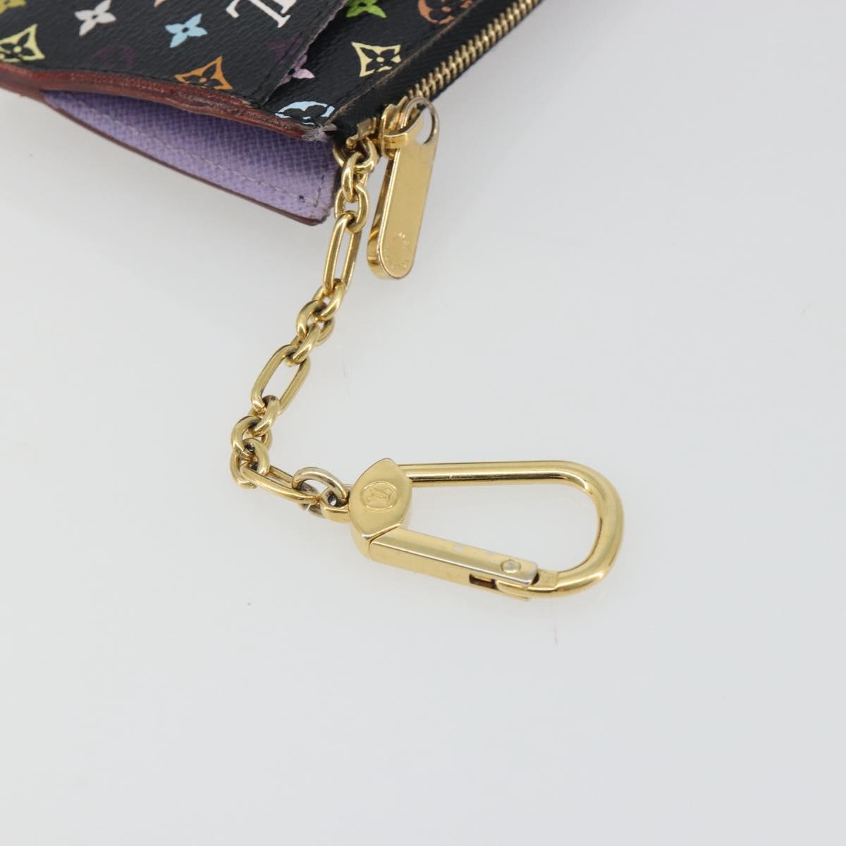 LOUIS VUITTON Multicolor Pochette Cles NM Coin Purse Black M60279 Auth 194139M