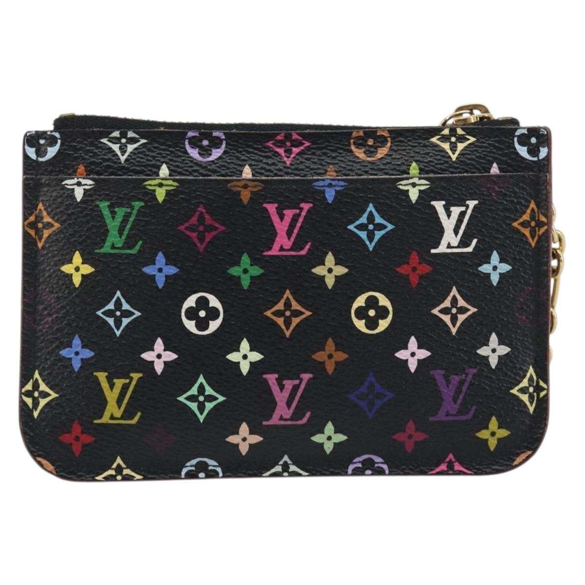 LOUIS VUITTON Multicolor Pochette Cles NM Coin Purse Black M60279 Auth 194139M