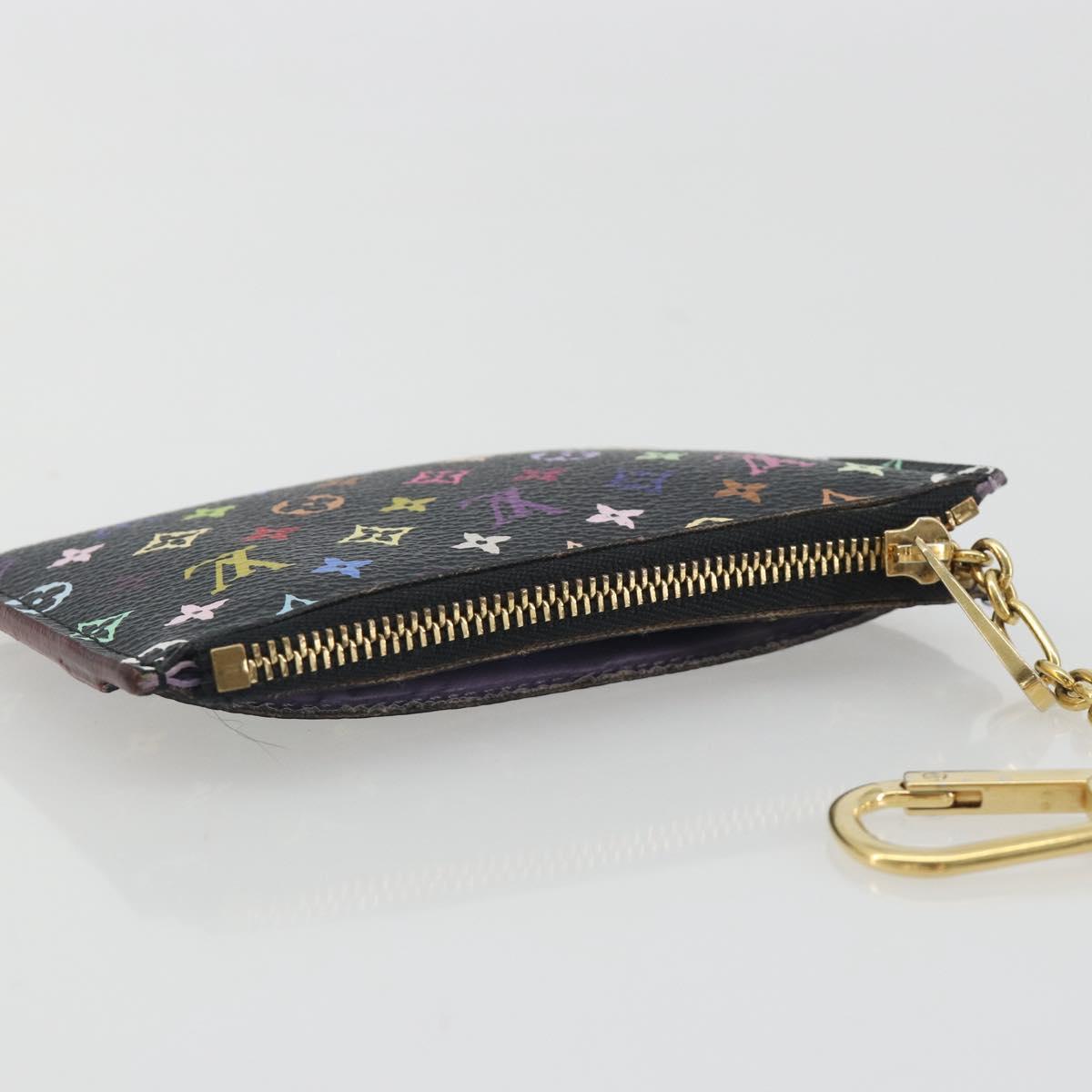 LOUIS VUITTON Multicolor Pochette Cles NM Coin Purse Black M60279 Auth 194139M