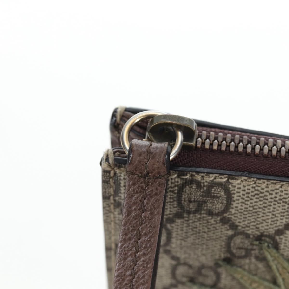 GUCCI GG Supreme Web Sherry Line Courier Bag PVC Beige Gold 474083 Auth 194145V