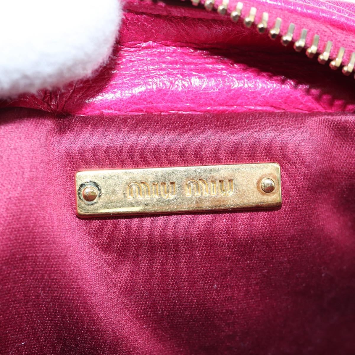 Miu Miu Matelasse Shoulder Bag Leather Pink Gold Tone Auth 194148V