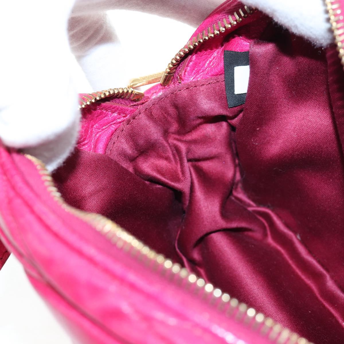 Miu Miu Matelasse Shoulder Bag Leather Pink Gold Tone Auth 194148V