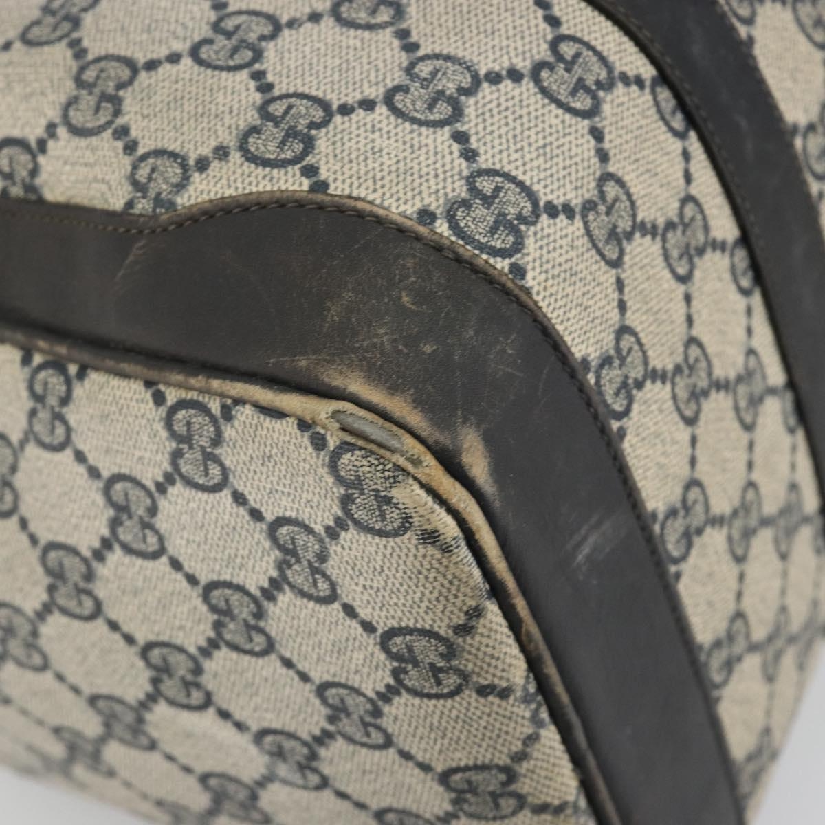 GUCCI GG Supreme Hand Bag PVC Leather Navy Gold Tone Auth 194149