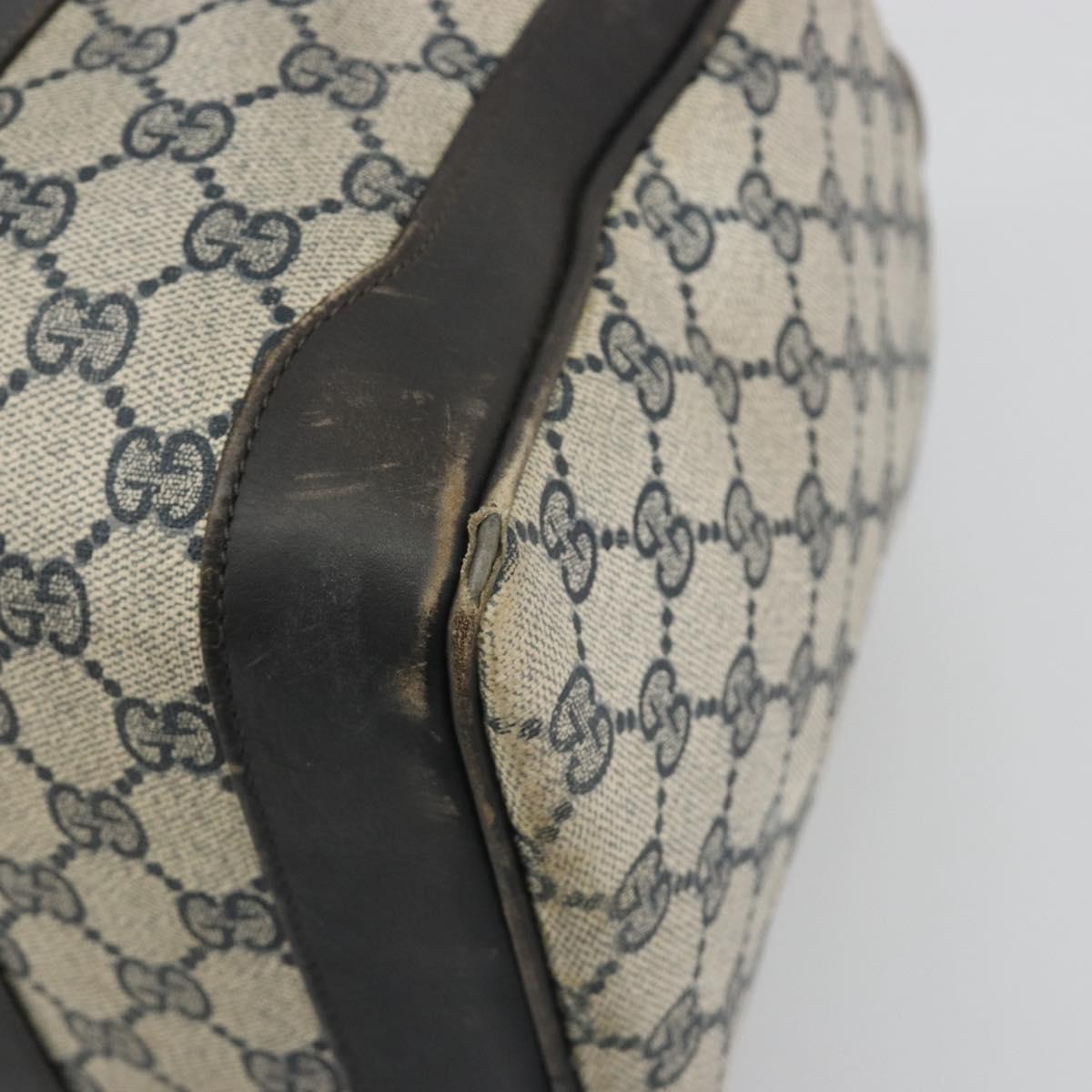 GUCCI GG Supreme Hand Bag PVC Leather Navy Gold Tone Auth 194149