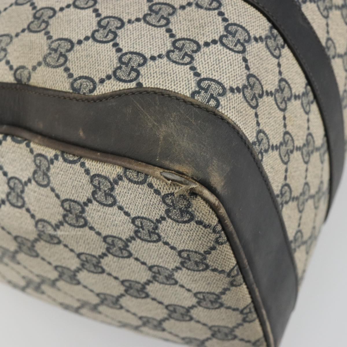 GUCCI GG Supreme Hand Bag PVC Leather Navy Gold Tone Auth 194149